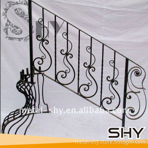Wrought iron metal stair grill railing
